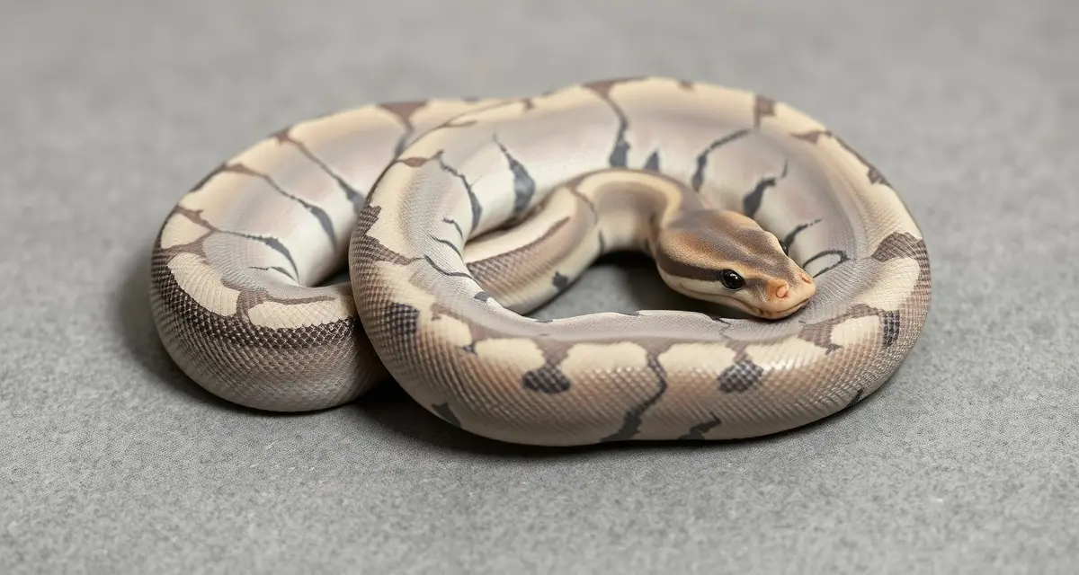 Axanthic ball python morph example Axanthic ball python displaying silver-grey coloration characteristic of the recessive morph used in selective breeding programs.