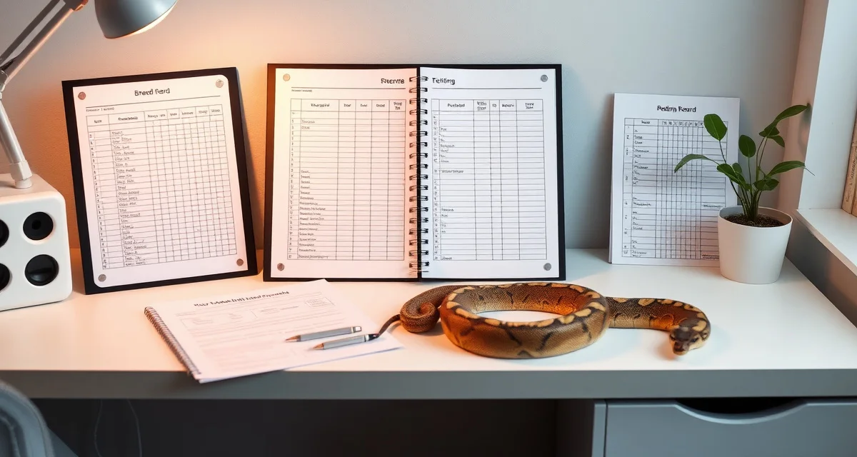 Complete ball python breeding record documentation workflow Ball python breeding records chain showing connected data points from pairing through hatchling sales documentation