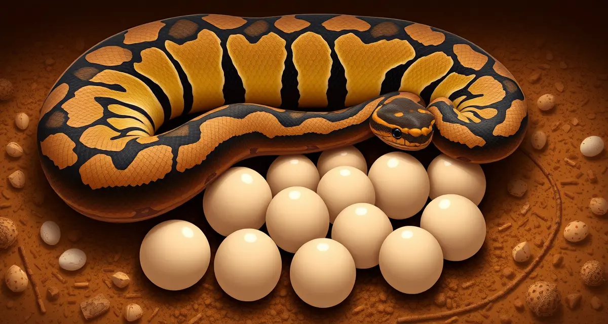 Ball Python Clutch Development and Egg Count Ball python clutch with multiple fertile eggs showing average breeding outcomes for hatchery records