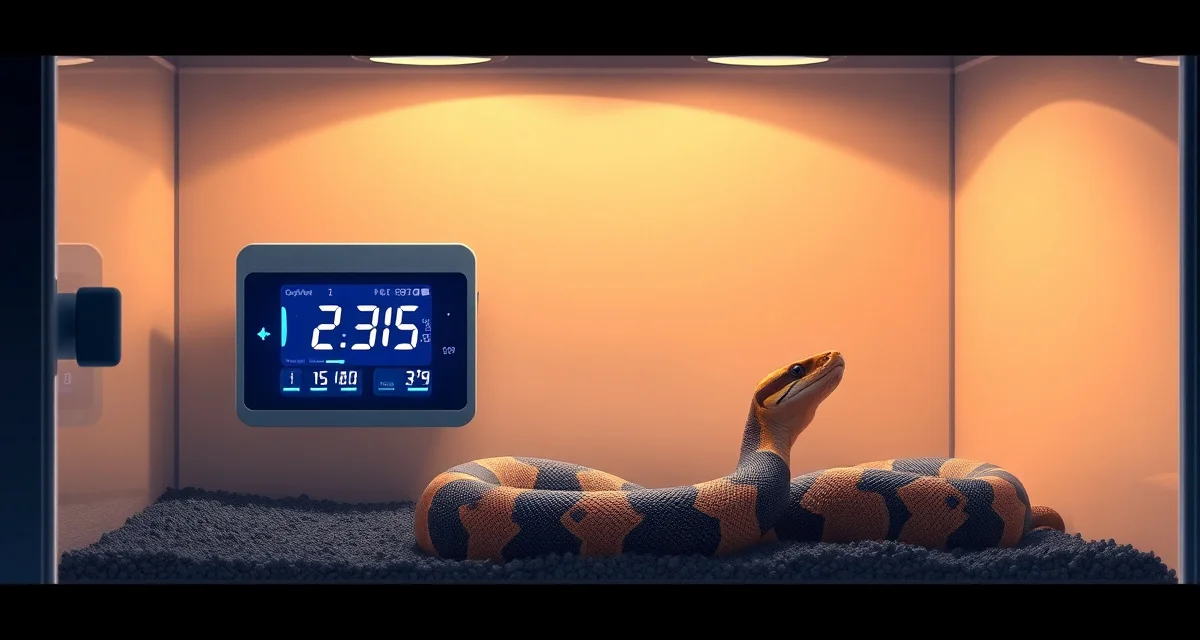 Temperature cycling setup for ball python breeding Ball python cooling protocol setup showing temperature management equipment for advanced breeding cycles and hatchery management