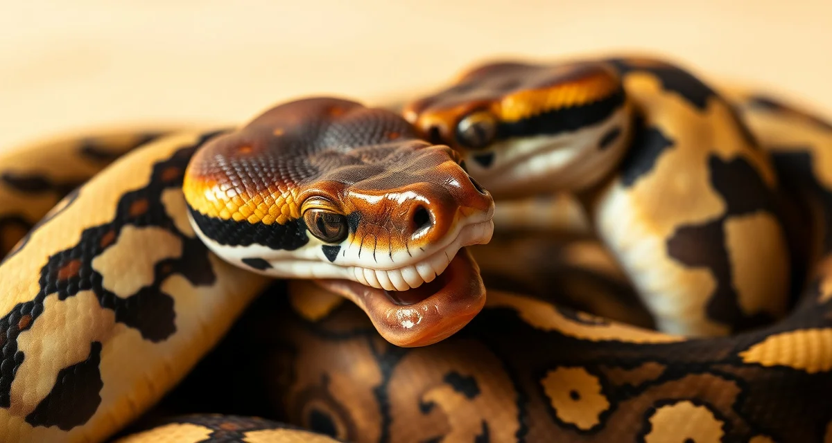 Understanding ball python mating locks Ball python breeding pair demonstrating copulation lock behavior during successful pairing event in controlled hatchery environment