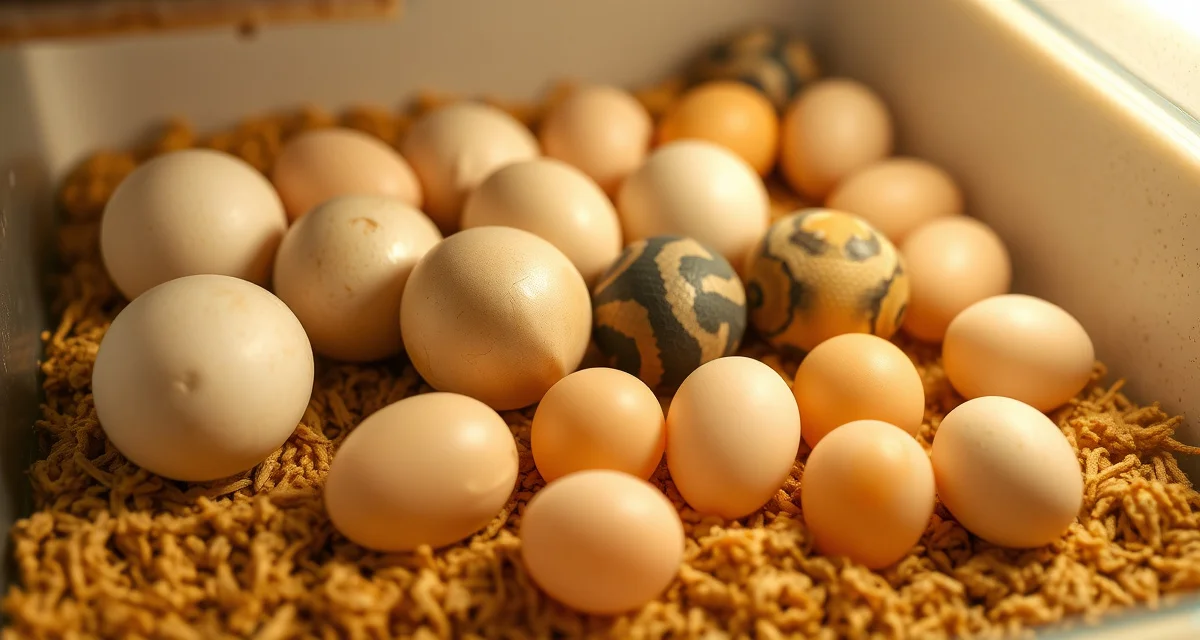 Visual guide to ball python egg deformations Ball python eggs displaying various deformation types and conditions during incubation process with detailed visual comparison.