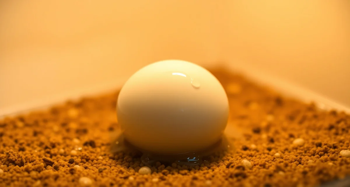Proper humidity environment for ball python egg incubation Ball python egg in humid substrate showing proper humidity levels for incubation with visible moisture control setup