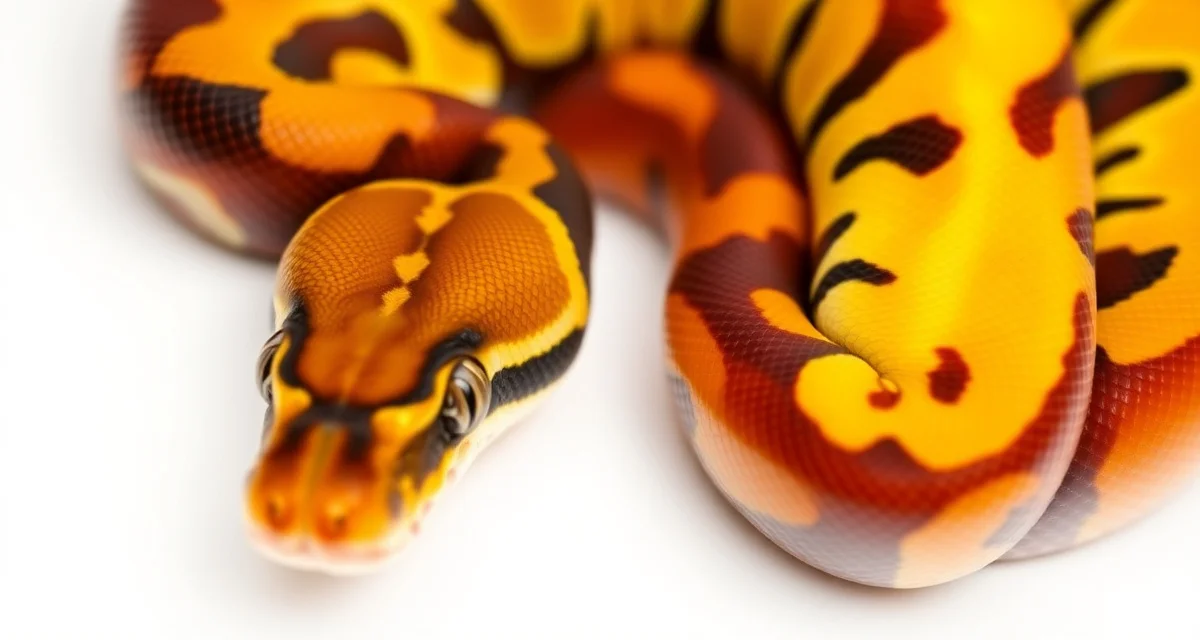 Fire and Flame Morph Visual Comparison Ball python fire and flame morphs showing bright yellow and orange color patterns for breeding genetics guide