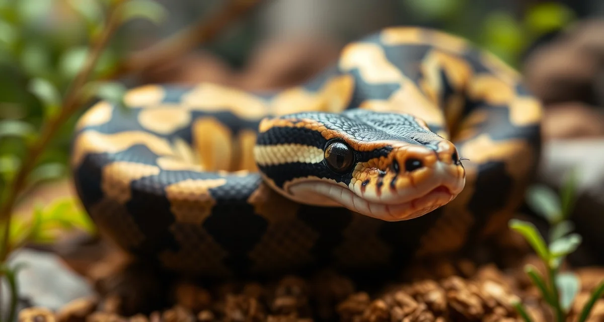 Ball Python IBD Disease Identification Ball python showing healthy scale condition, illustrating proper assessment for inclusion body disease detection in breeding operations.