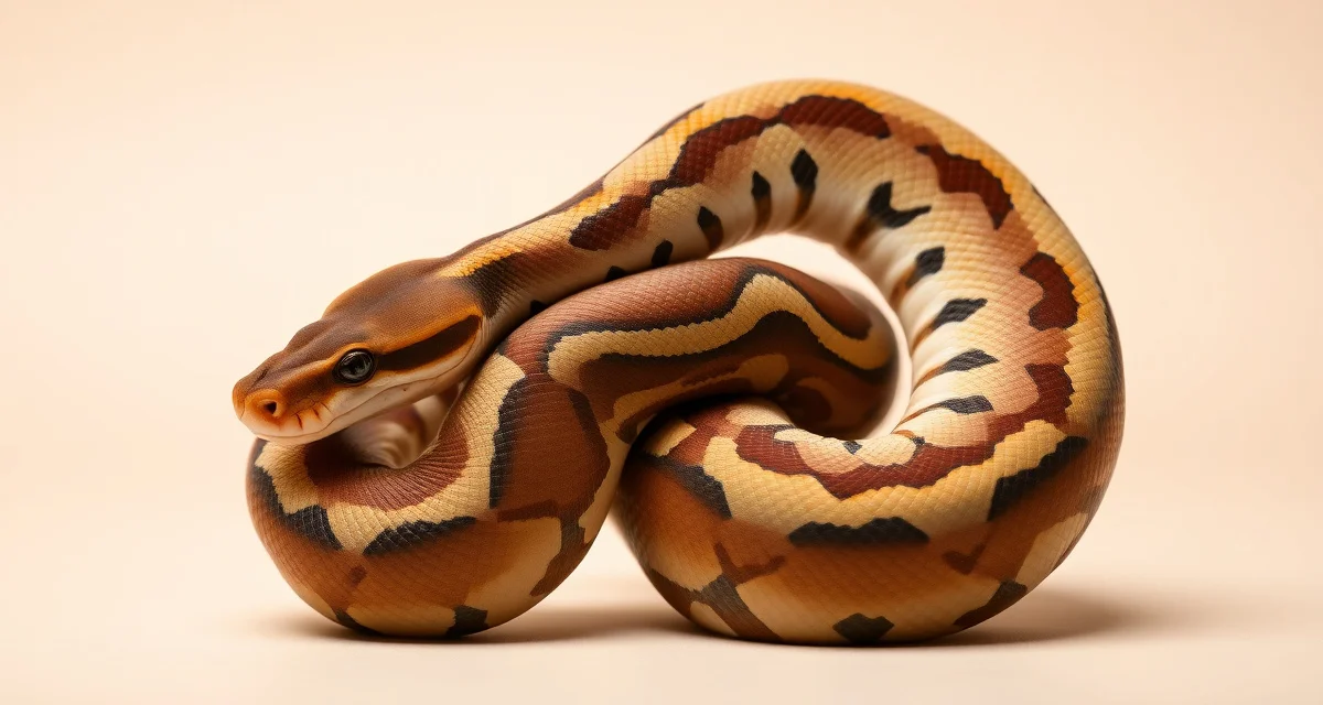 Male and female ball pythons in breeding lock position Ball python breeding lock showing male and female with tails entwined during copulation, a key indicator of successful reptile breeding behavior.