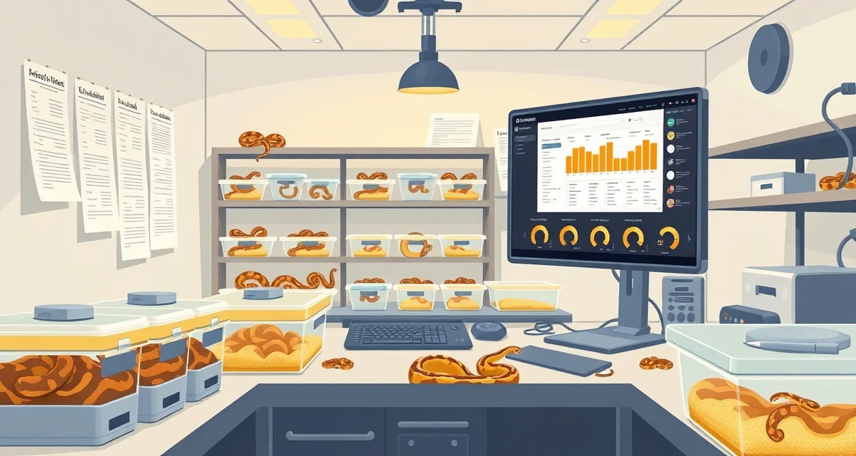 Efficient multi-clutch season management system Ball python multi-clutch breeding management software dashboard showing organized tracking of multiple pairings and incubation coordination