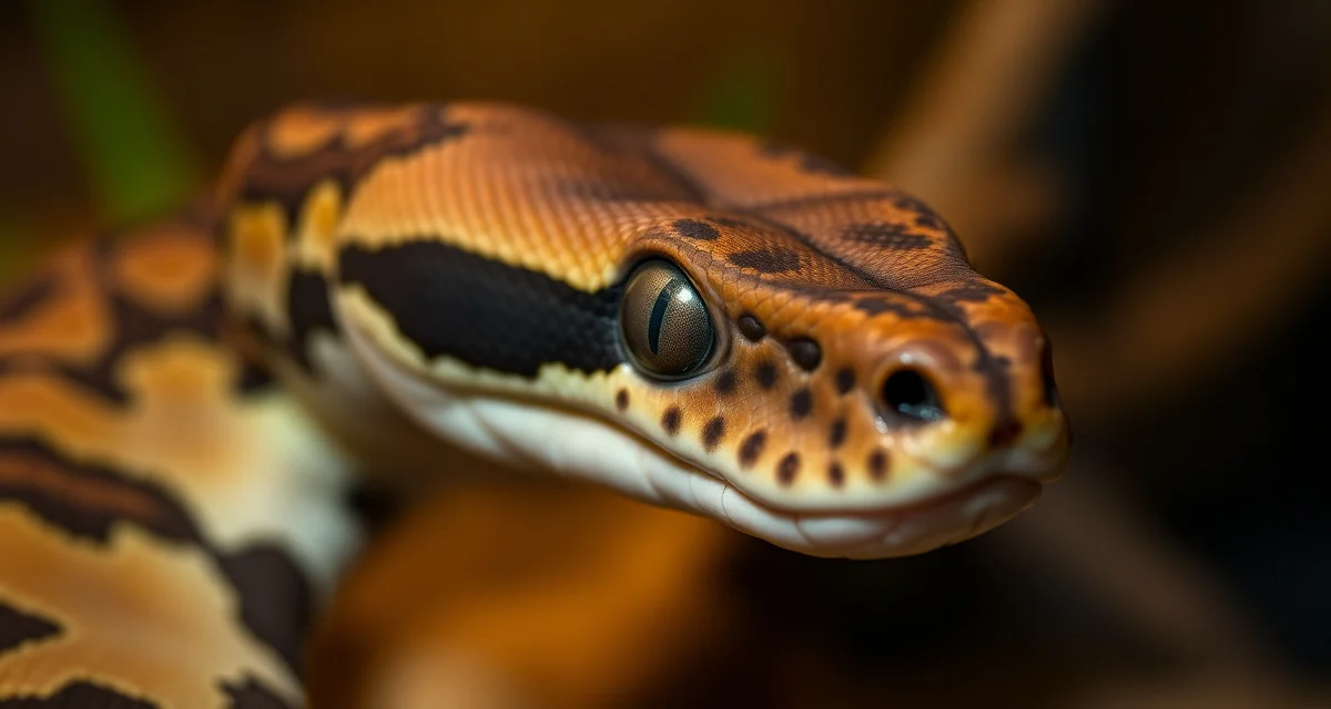 Ball Python Pre-Lay Shed Identification Female ball python during pre-lay shed showing cloudy eyes and dull coloration, a key indicator of the breeding cycle.