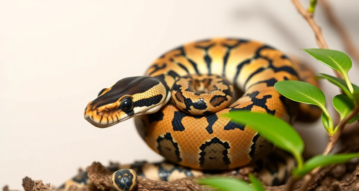 Spider morph ball python health management Ball python spider morph displaying characteristic pattern, used to illustrate spider wobble neurological condition in breeding management