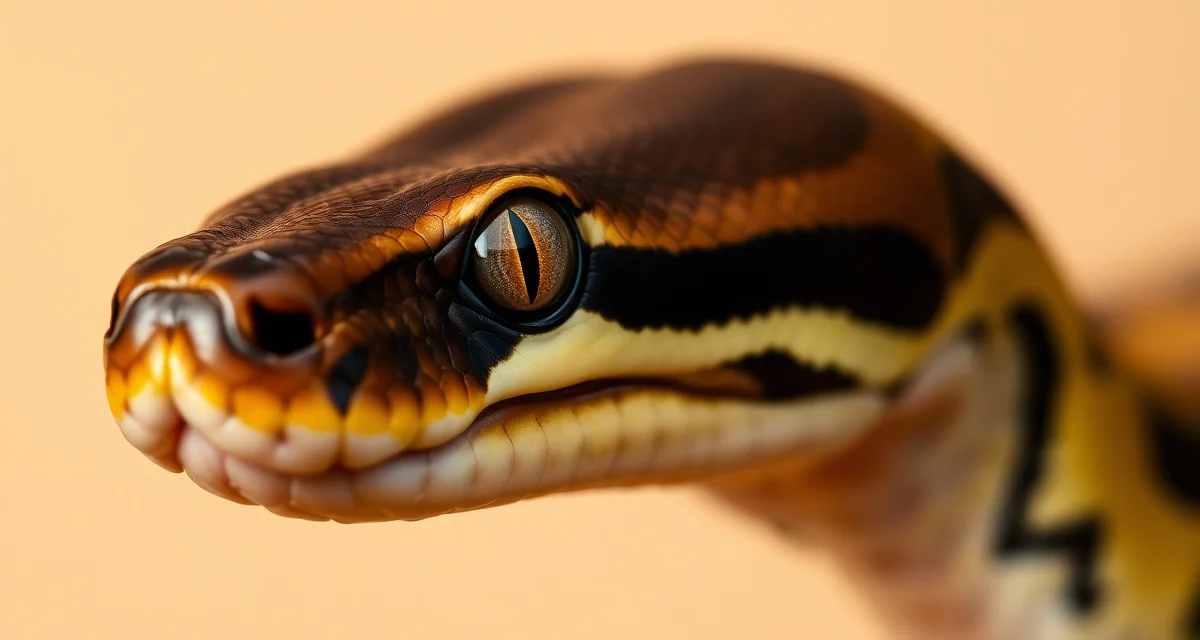 Ball Python Mouth Health Reference Ball python close-up showing healthy mouth structure for identifying stomatitis and mouth rot in reptiles