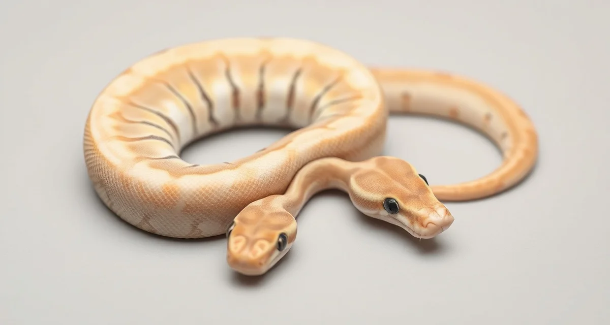 Premium Bamboo morph ball python genetics illustration Bamboo ball python displaying co-dominant morph genetics with distinctive light coloration and reduced dark pigmentation pattern.