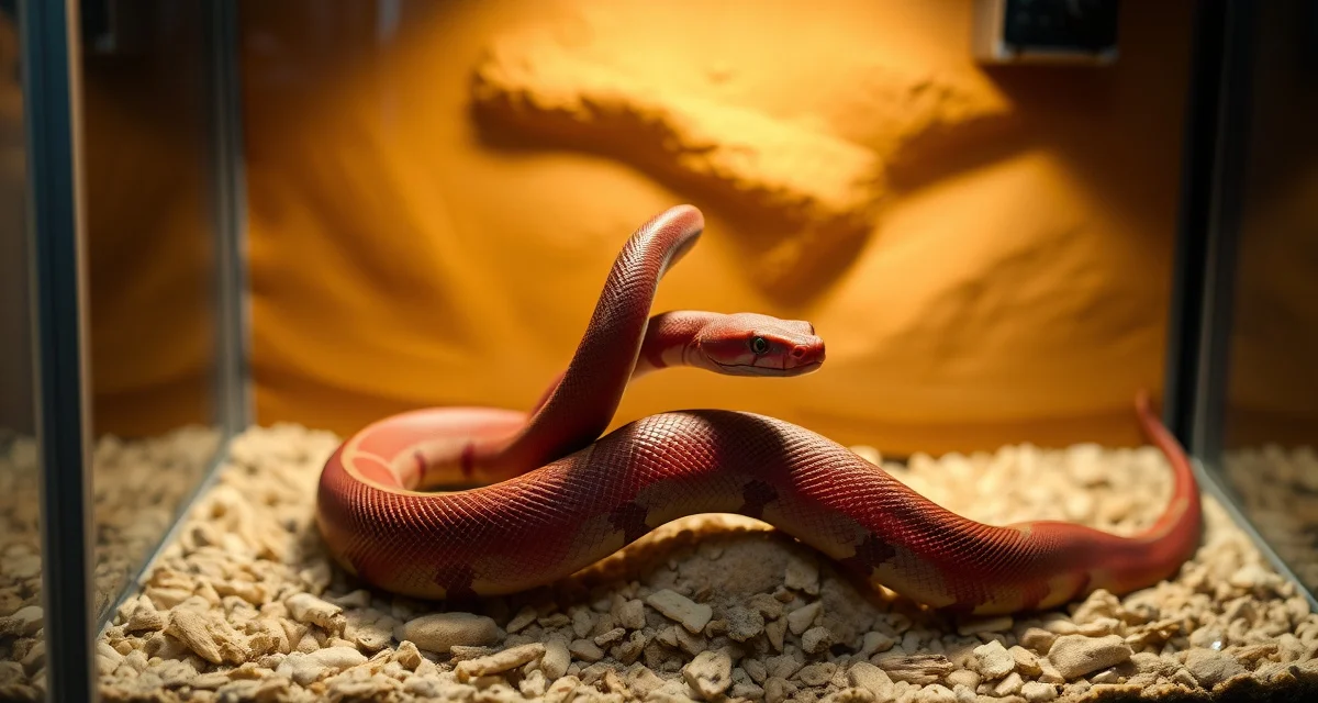 Blood Python Breeding Pair Introduction Setup Blood python male and female in separate enclosures during safe breeding introduction process with proper temperature and humidity controls