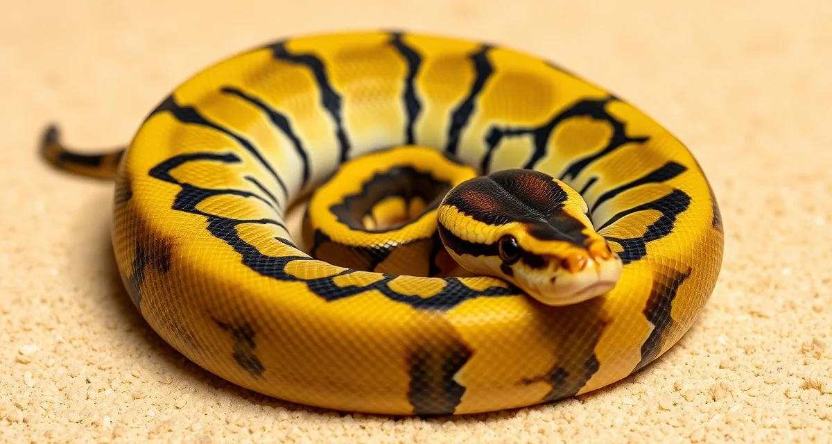 Bumblebee Ball Python morph genetics guide Bumblebee Ball Python displaying yellow and black banding pattern from Pastel Spider combination morph
