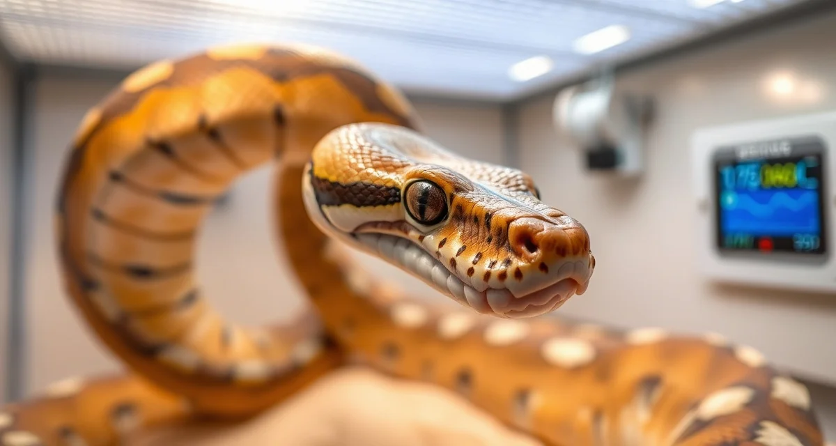 Professional Burmese python breeding setup Healthy female Burmese python in proper breeding condition showing optimal body weight and scale clarity for successful reproduction