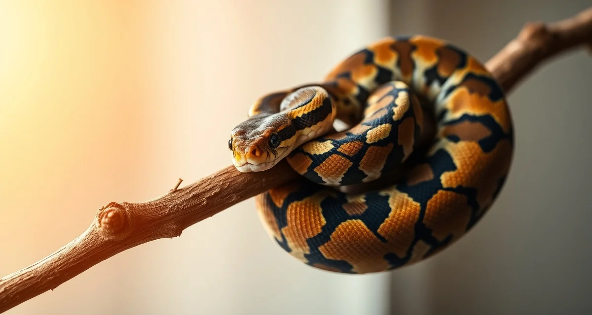 Carpet Python Breeding Waitlist Strategy Carpet python on branch illustrating buyer waitlist management for reptile breeders and hatcheries.