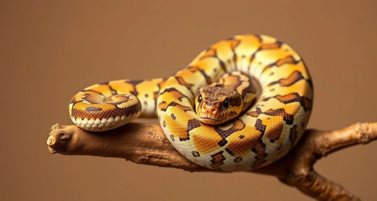 Carpet python breeding guide visual reference Adult carpet python displaying natural coloration and pattern used in breeding season identification and timing protocols.