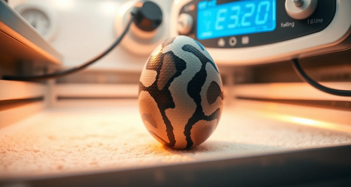 Professional carpet python egg incubation setup for breeders Carpet python egg in controlled incubation environment with temperature and humidity monitoring equipment for optimal breeding conditions