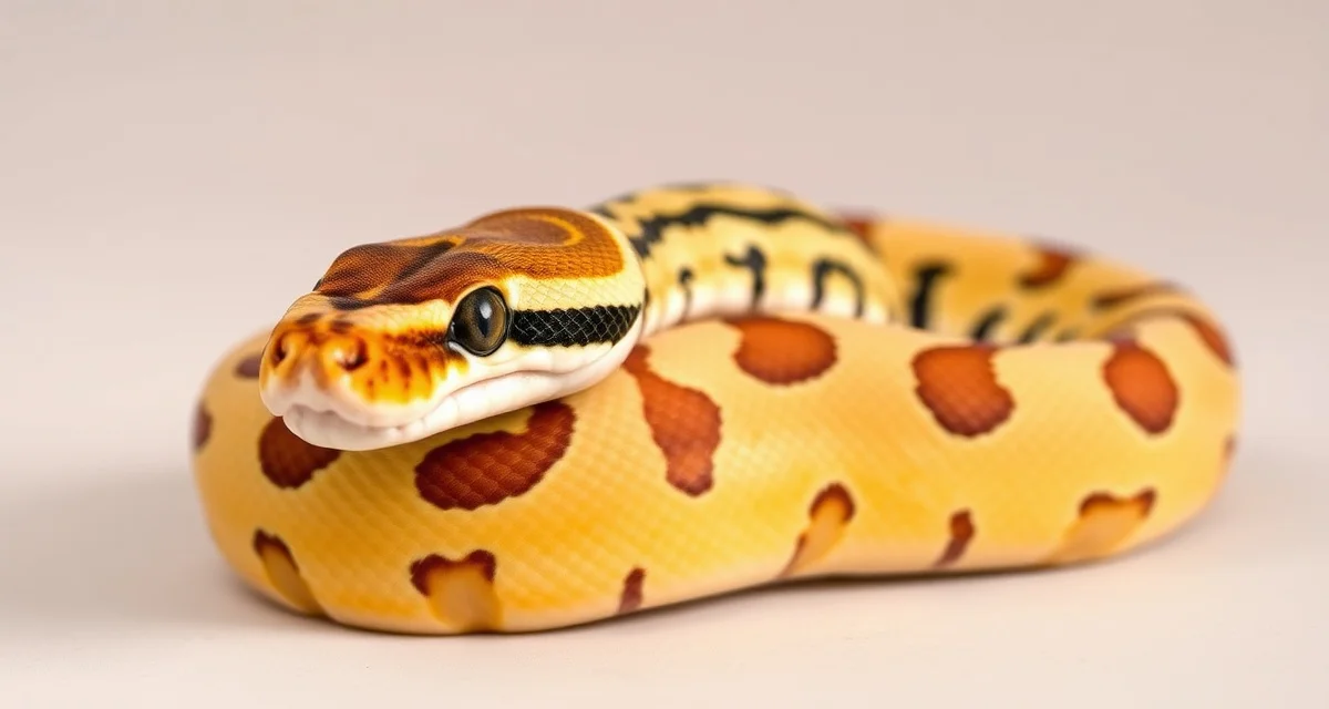 Clown morph ball python example Clown ball python morph displaying characteristic reduced pattern and golden coloration used in selective breeding projects