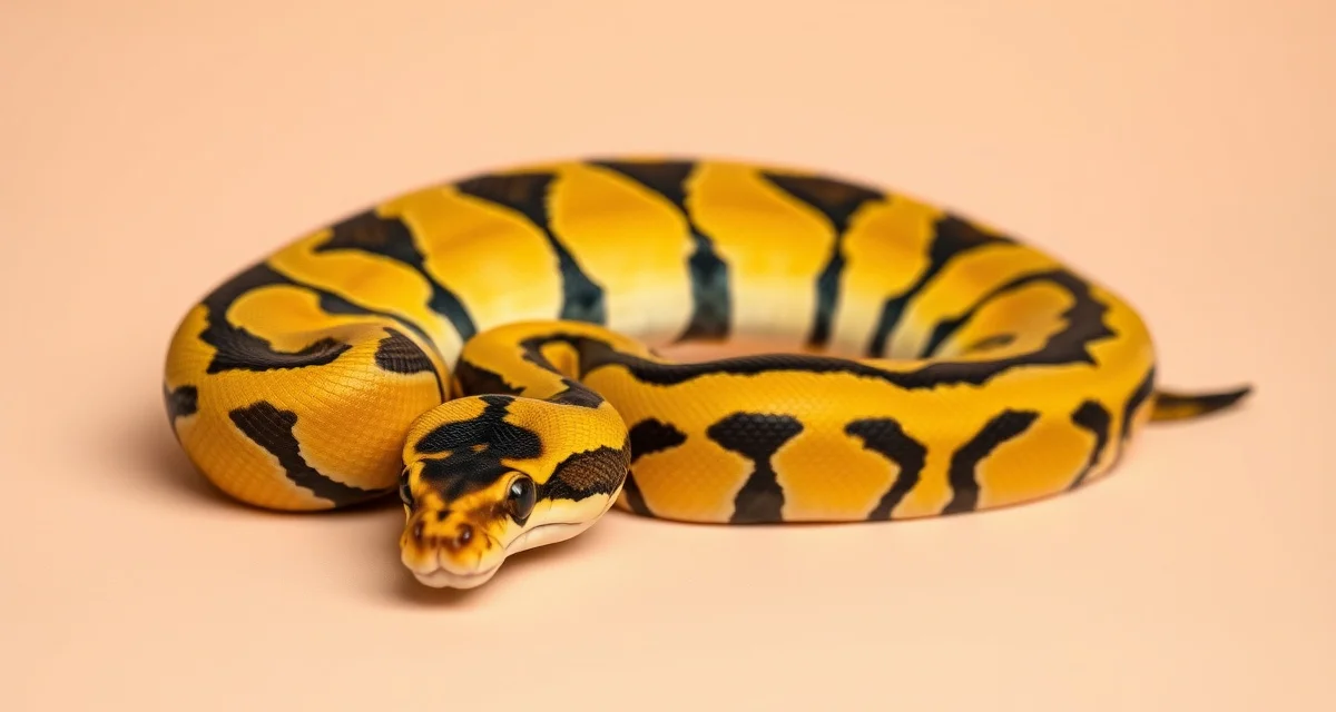 Clown Ball Python Morph Characteristics Ball python displaying distinctive clown morph pattern with bold high-contrast markings and reduced dorsal stripe