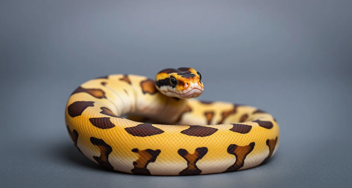 Clown morph ball python close-up Clown ball python morph displaying characteristic pattern and coloration used in breeding genetics documentation