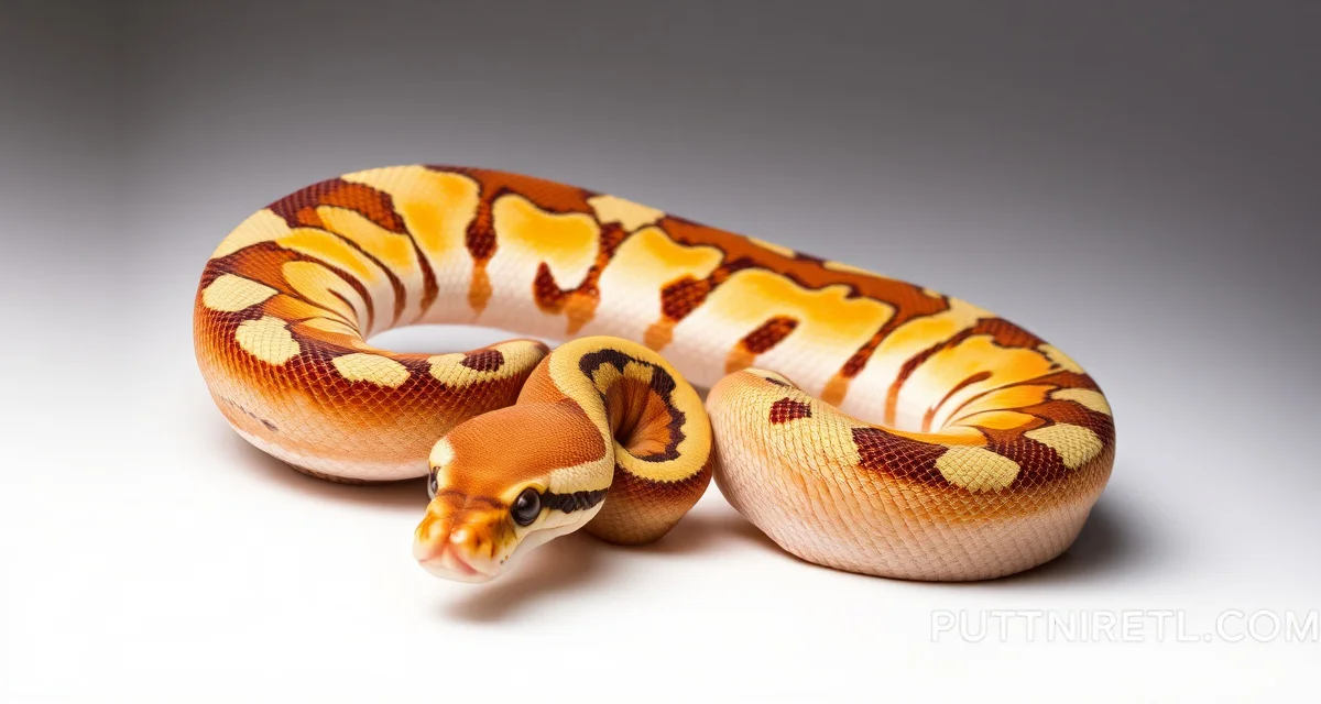 Ball python Fire and Vanilla morph genetics illustration Fire and Vanilla ball python morphs showing co-dominant genetic mutations and coloration patterns for breeding genetics guide