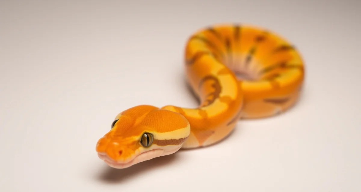Premium Freeway morph ball python genetics visualization Freeway ball python morph displaying orange Dream and Yellowbelly genetics with bright coloration and reduced pattern markings