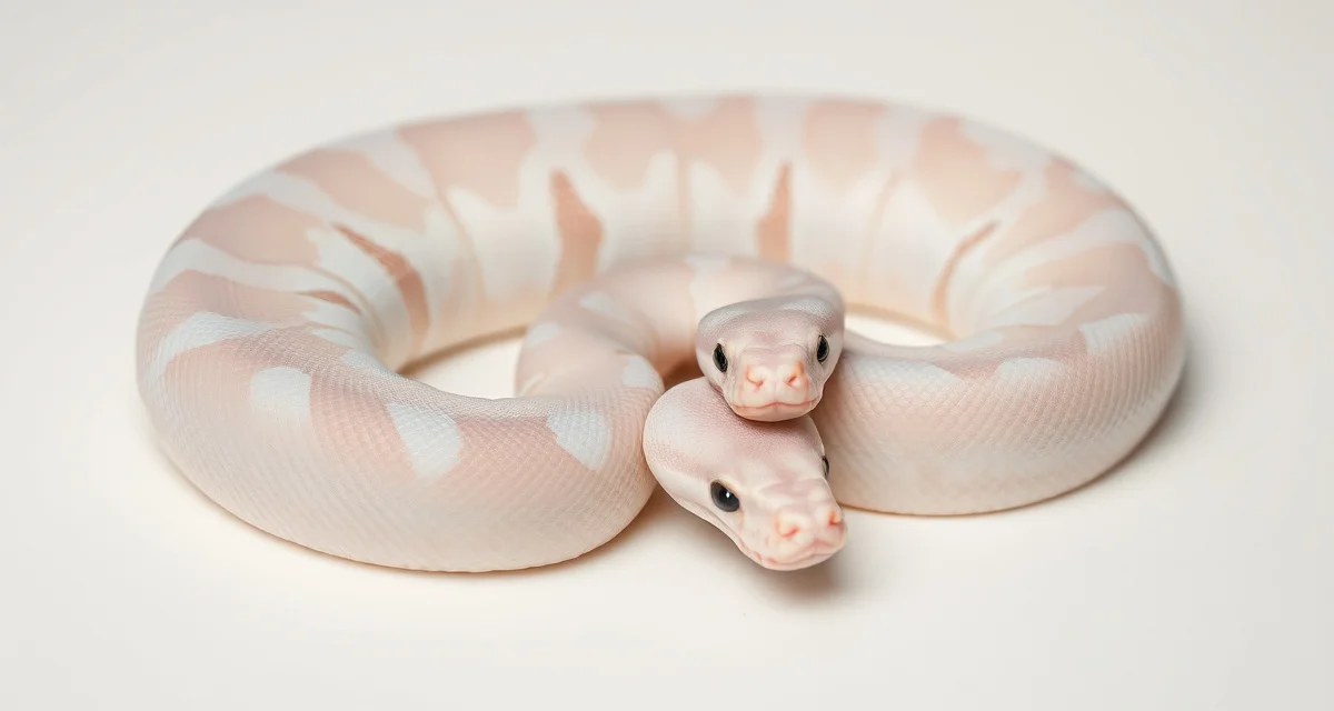 Ghost Pied Ball Python Pattern Ghost pied ball python displaying distinctive washed-out ethereal piebald pattern with muted coloring and bold white markings.
