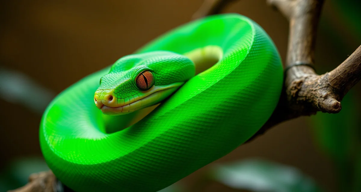 GTP Health and Care Reference Healthy green tree python on branch showing proper posture and vibrant coloring for breeding assessment
