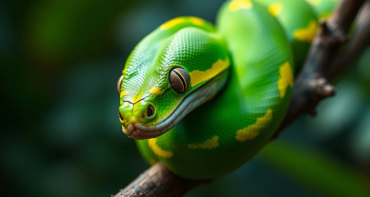 GTP morph genetics breeding reference Green tree python morph showing distinctive coloration patterns used in breeding genetics programs