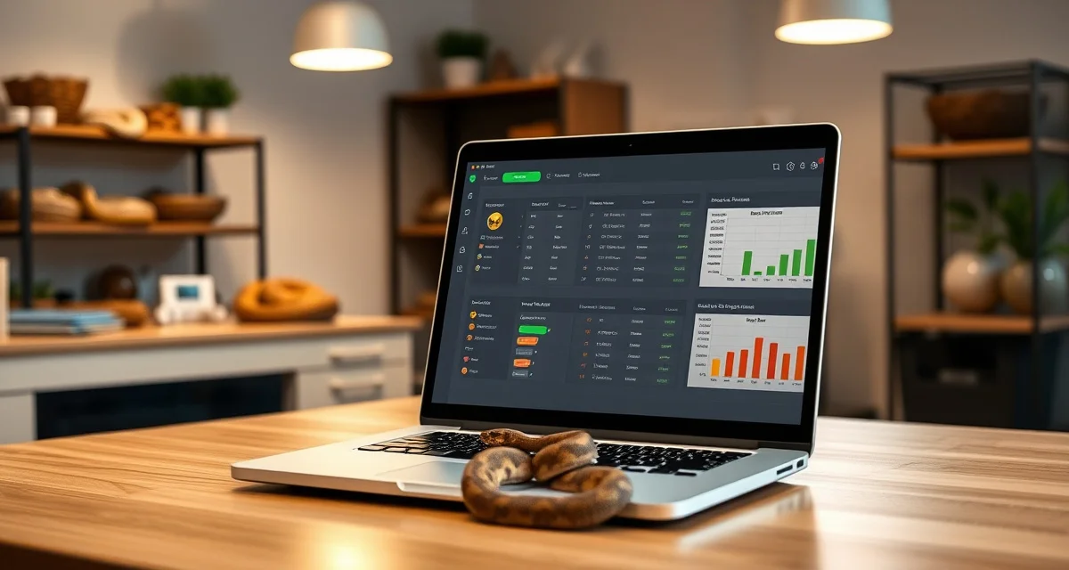 Breeding software comparison dashboard HatchLedger vs HerpTracker comparison for ball python breeders showing software interface differences and breeding operation features
