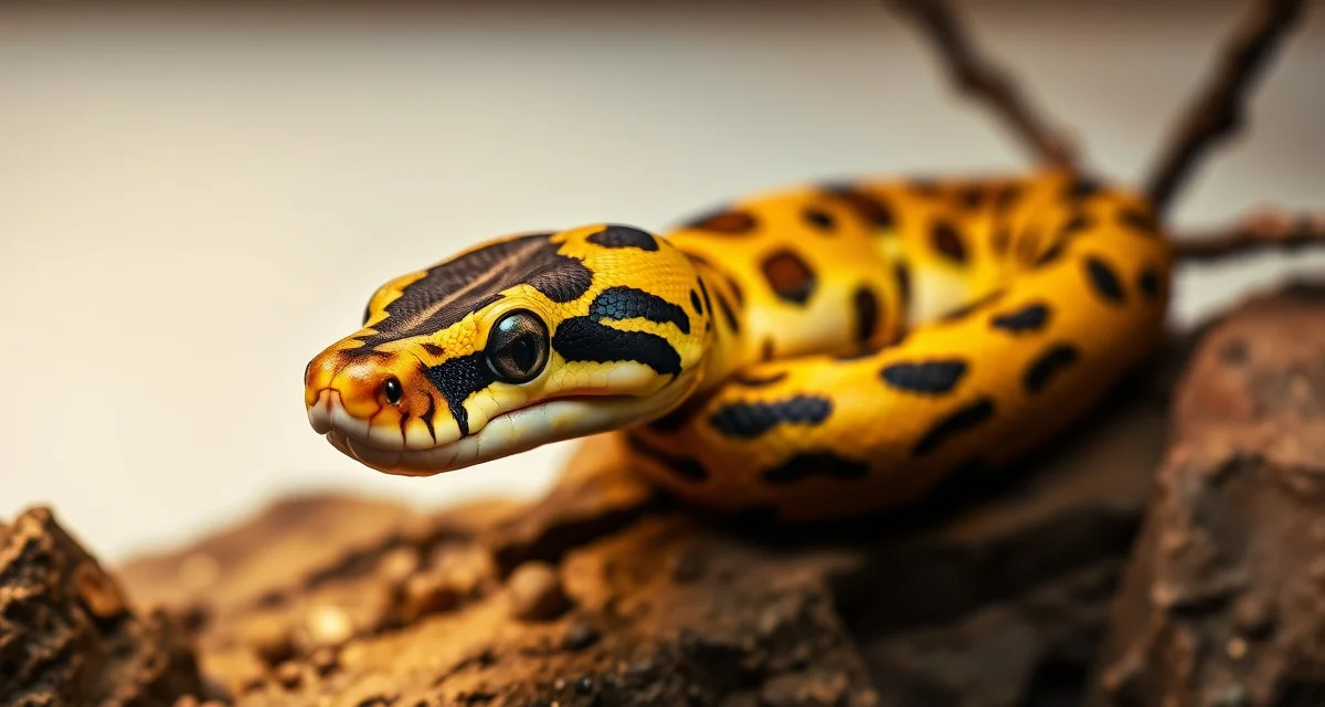 Leopard morph ball python genetics guide Leopard ball python morph displaying characteristic head pattern alteration and golden coloration used in breeding genetics