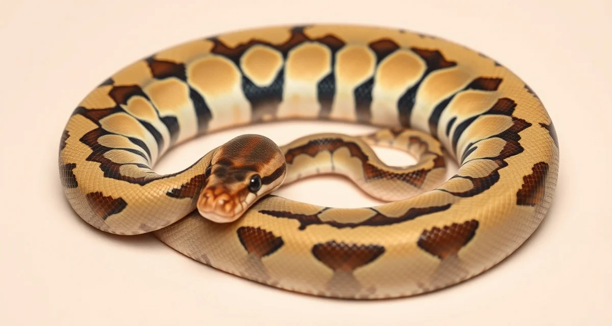 Lesser gene ball python morphology Lesser ball python displaying characteristic pattern used in breeding genetics for Blue-Eyed Leucistic complex pairings