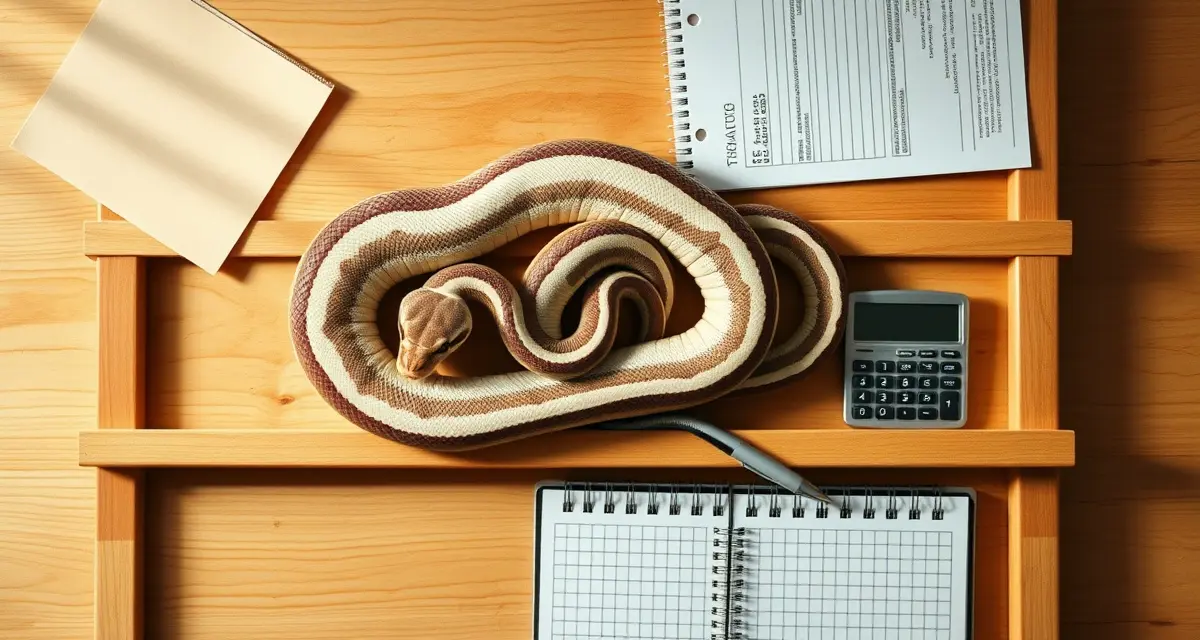 Financial tracking tools for milk snake breeding programs Milk snake financial tracking setup showing breeding documentation and cost analysis for profitable reptile hatchery management.