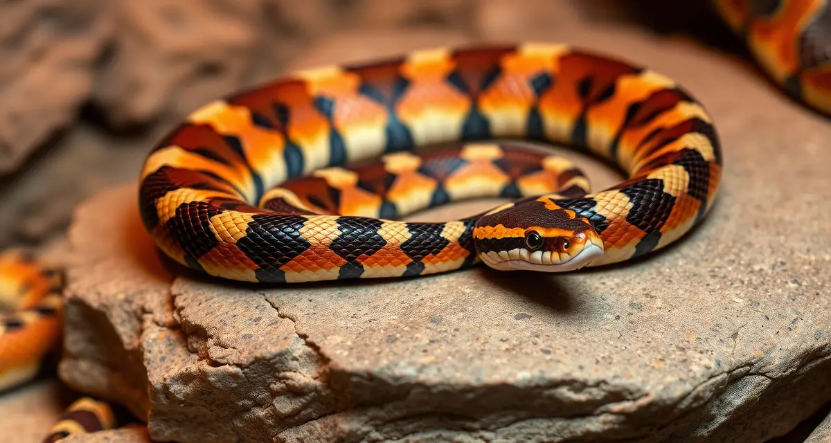 Milk snake breeding care and conditioning guide Healthy milk snake displaying characteristic red and black banding, essential for understanding common breeding problems in captive milk snakes.