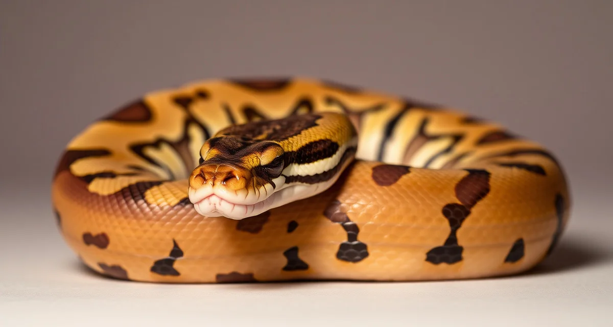Mojave Ball Python Genetic Morph Reference Mojave ball python morph displaying characteristic pattern reduction and golden coloration used in breeding genetics education