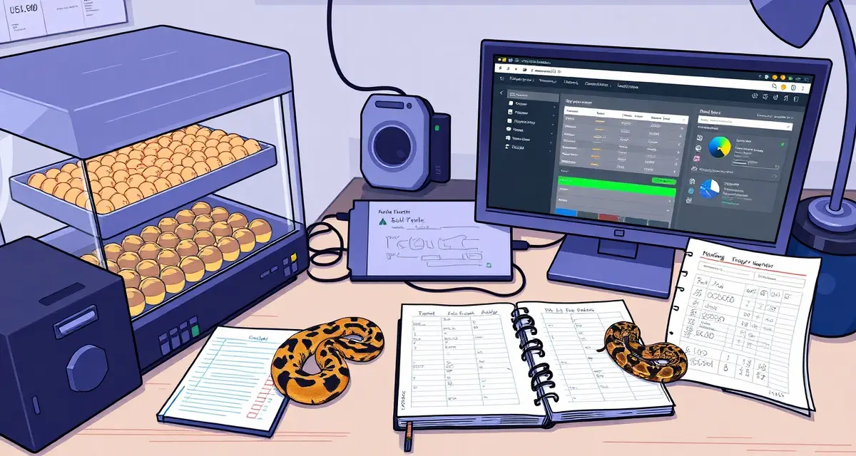 Complementary tools for reptile breeding success Ball python breeder comparing MorphMarket marketplace with dedicated breeding operations management software for complete hatchery management