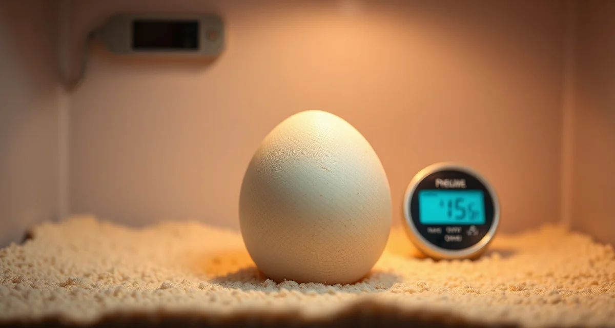 Professional incubation setup for reptile breeding Reptile egg in incubator with temperature and humidity monitoring equipment for optimal hatch rates