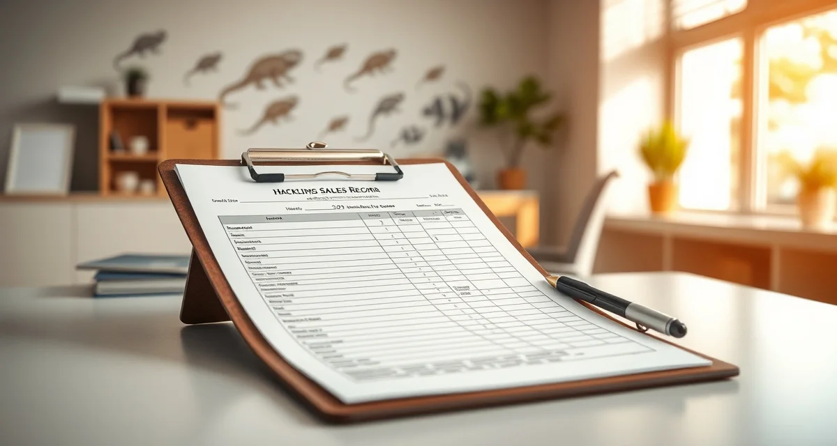 Professional sales record documentation for reptile breeding business Organized hatchling sales records documentation for reptile breeders showing detailed record-keeping system