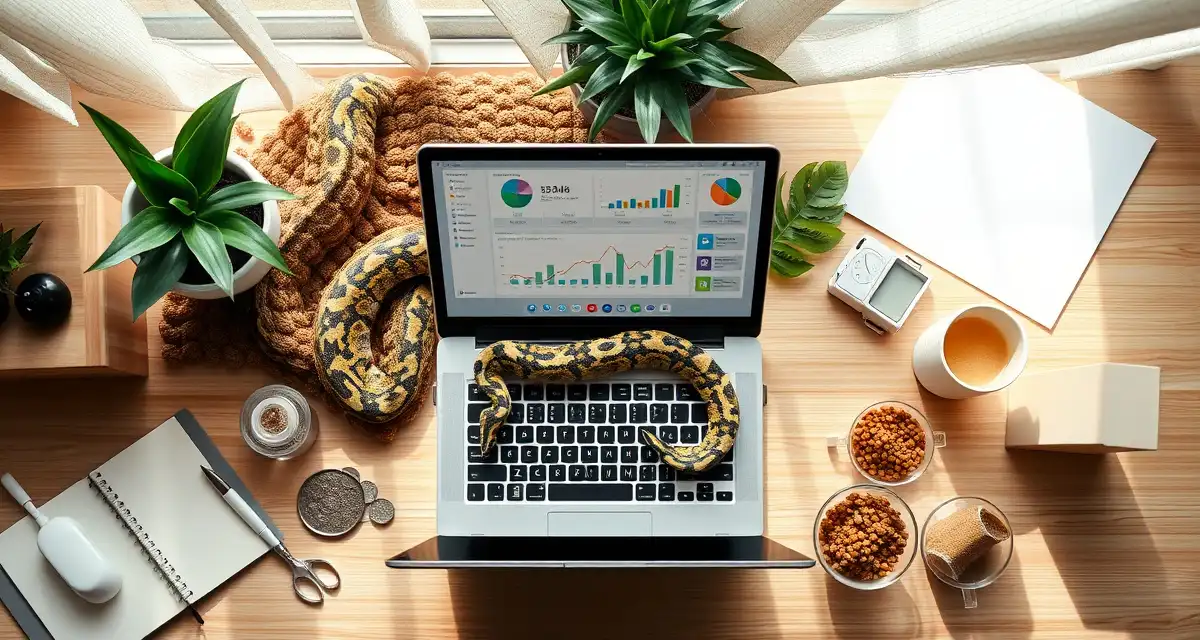 Financial tracking dashboard for reptile breeding programs Reticulated python breeder tracking financial data with spreadsheet software for breeding program costs and revenue analysis
