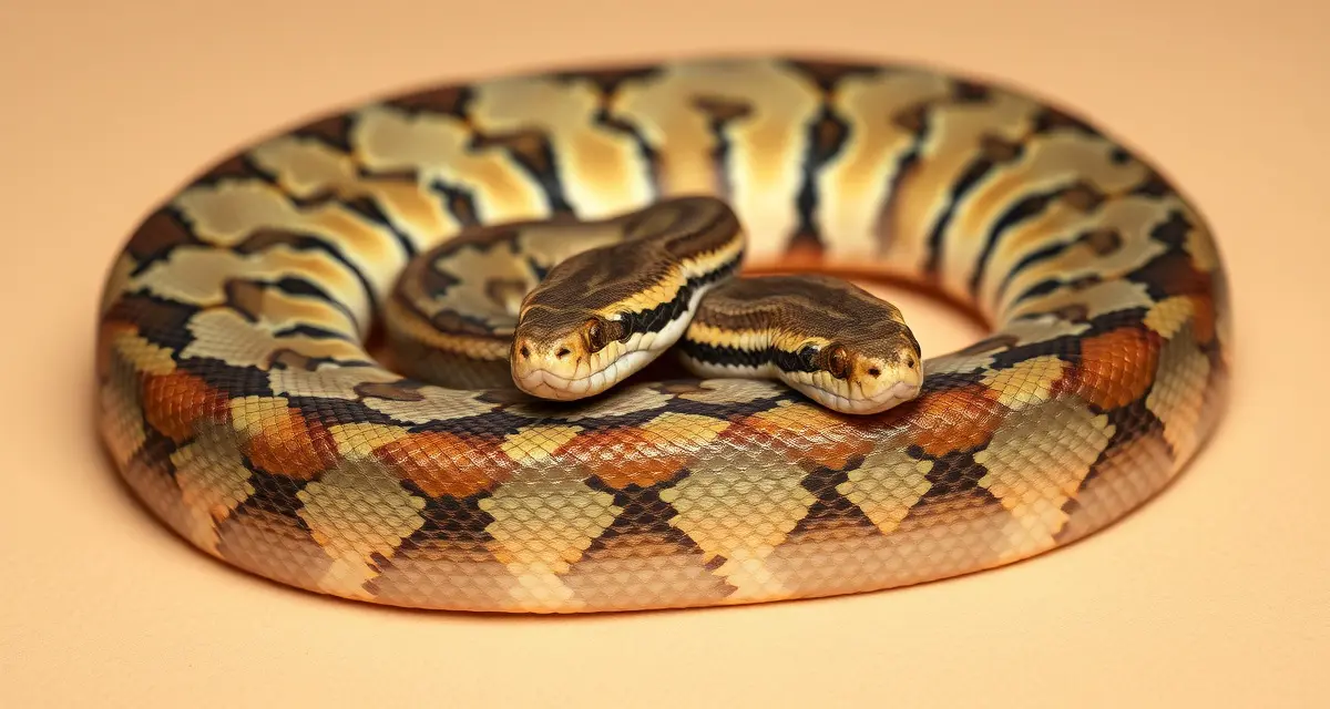 Retic python morph genetics breeding reference Reticulated python displaying distinctive morph genetics patterns with scale detail and natural coloration variations.