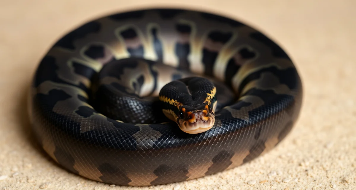 Black Pastel morph ball python genetics and breeding Super Black Pastel ball python displaying characteristic dark coloration and pastel pattern markings, showing genetic morphology traits