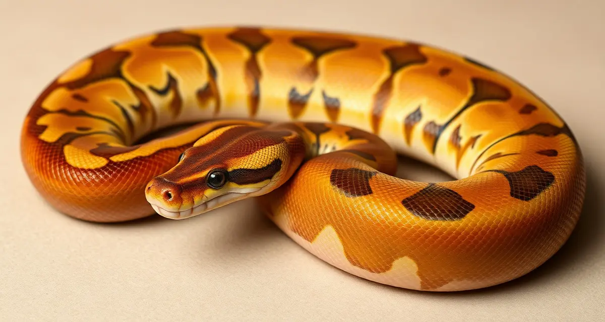 Super Cinnamon ball python morph genetics reference Close-up of a cinnamon ball python showing the distinctive brown coloration and scale patterns characteristic of the Super Cinnamon morph