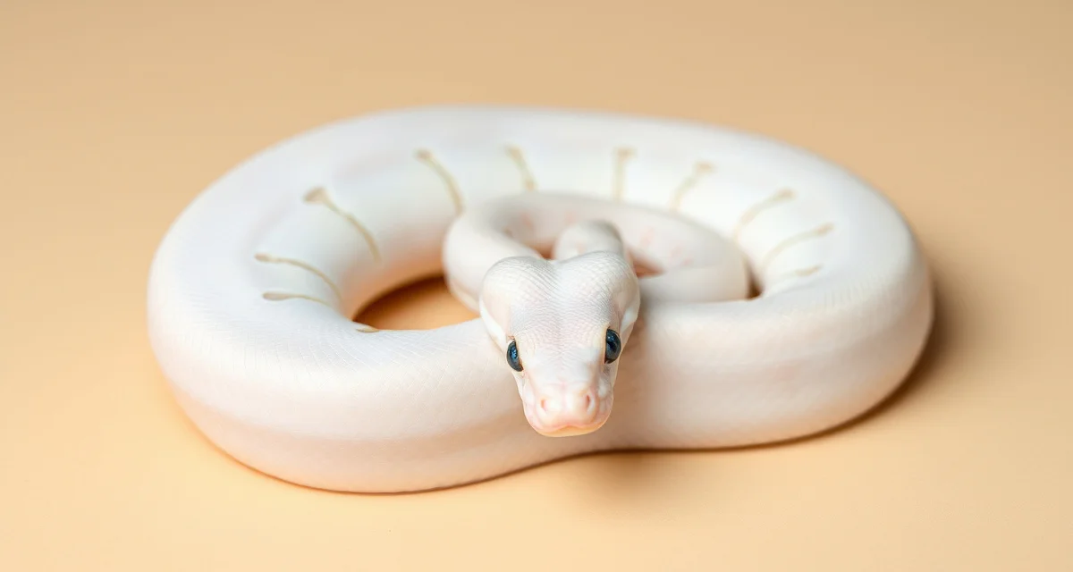Super Mojave BEL Ball Python Morph Super Mojave ball python with blue eyes and white coloration, showing the distinctive BEL morph genetics