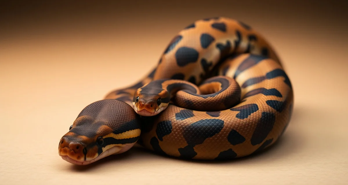 Wookie morph ball python close-up Wookie ball python morph displaying distinctive dark brown disrupted patterning from Cinnamon and Spider genetics combination